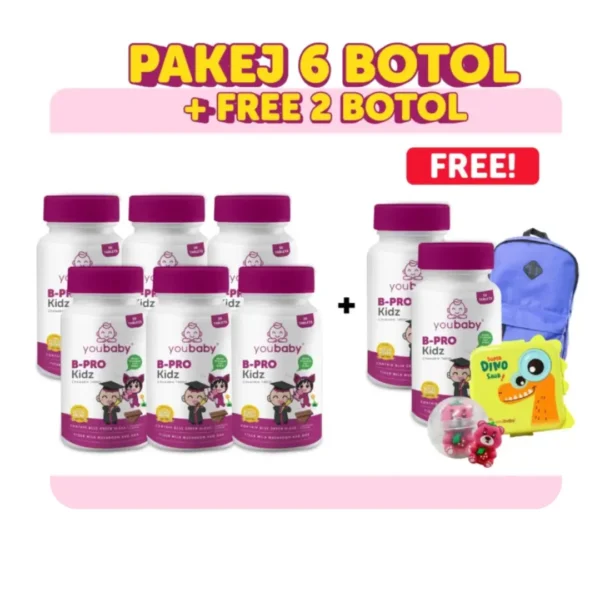 BPRO30 6 Botol Free 2 Botol + 1 SchoolBag + 1 LunchBox
